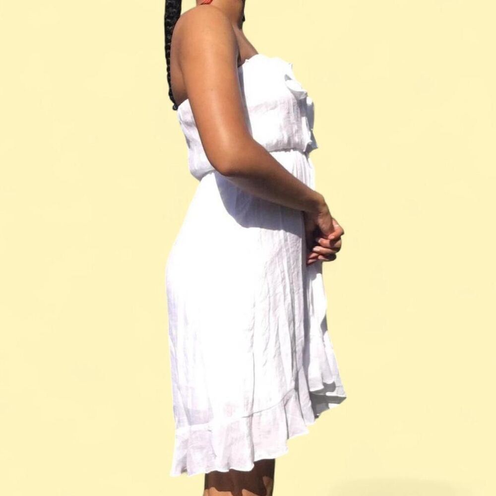 White Strapless Dress - Picture 3 of 4